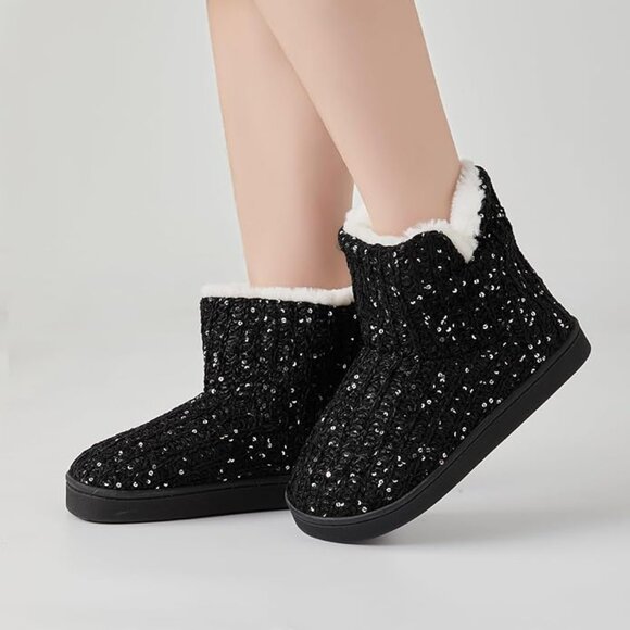 Warm Chenille Knit Bootie Slippers - Picture 5 of 7